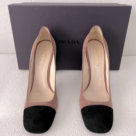 Prada High Heel Two Tones Suede Pumps - Picture 3 of 7